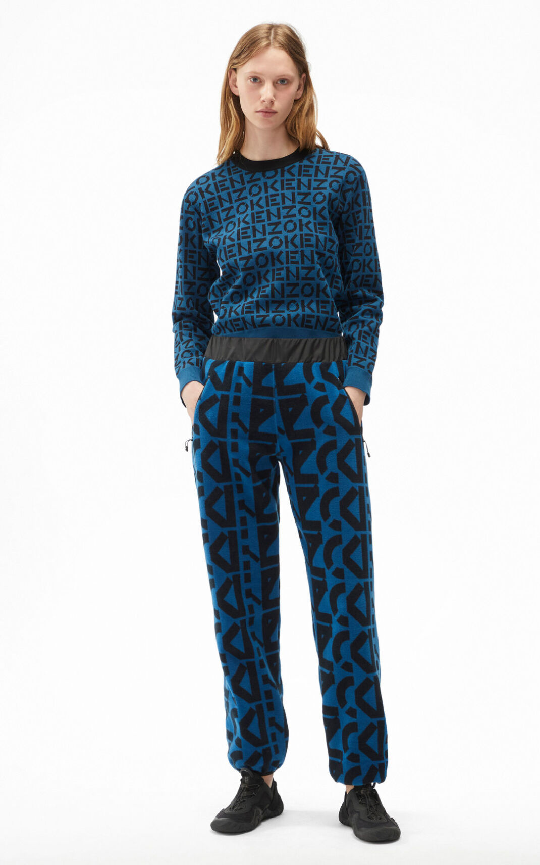 Jogger Kenzo Sport monogrammed fleece Mujer Azules Oscuro BGC936402